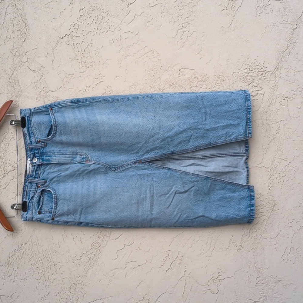 ABERCROMBIE & FITCH High Rise Midi Denim Skirt Size 29/8